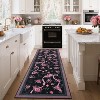 Acekool [Green Pink] Floral Print Runner Rug, Washable Low Pile Non-Slip Carpet for Entryway, Kitchen, Nursery & Playroom [2x6 Ft] - 3 of 4