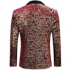 Mens Floral Tuxedo Suit Jacket Stylish Dinner Blazer Jackets for Wedding Party Prom - image 3 of 4