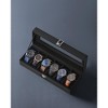 SONGMICS Watch Box, 6-Slot Watch Case with Large Glass Lid, Removable Watch Pillows, Watch Box Organizer, Gift for Loved Ones, Black Synthetic Leather - 4 of 4