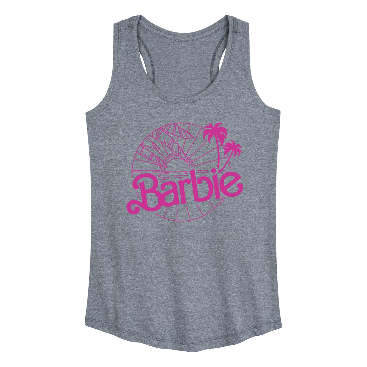 Women's - Barbie - Sunsets & Palm Trees Graphic Racerback Tank