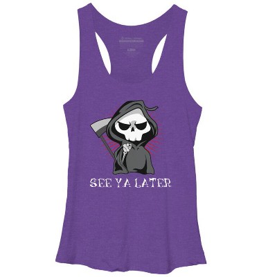 Women's Design By Humans See Ya Later Halloween T Shirt By thebeardstudio Racerback Tank Top