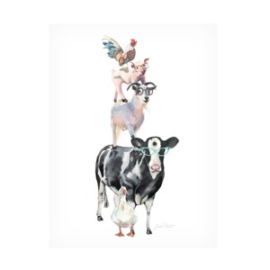 Canvas Wall Art - Jean Plout 'Farm Animal Family C' Wall Art for Living Room, Bedroom, or Office Décor by Trademark Fine Art - 24 x 32 Inches - 1 of 4