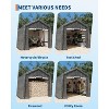 Heavy-Duty Outdoor Portable Storage Shed with 2 Roll-Up Doors & Vents, Waterproof UV-Resistant PE Tarp, Ideal Shelter for Motorcycles and Garden Tools - 4 of 4