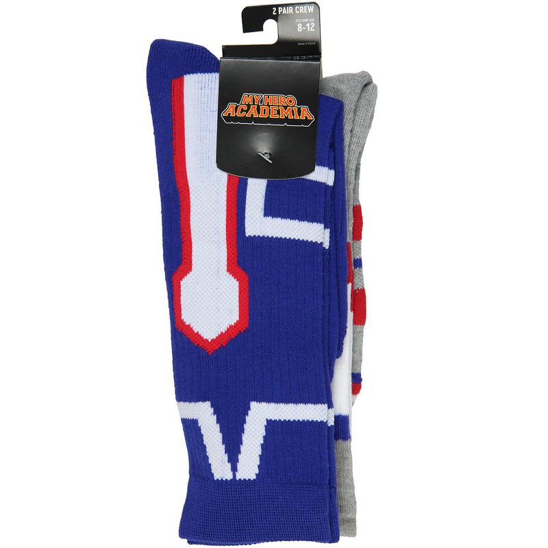 My Hero Academia Socks UA High Design 2 Pack Athletic Adult Crew Socks Multicoloured, 4 of 5