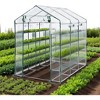 Outdoor Walk-In Greenhouse with 6 Shelves, Weather-Proof Plant House Tent, UV-Resistant Garden Greenhouse with Mesh Windows & Sturdy Iron Frame - 2 of 4