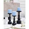 3x3 Pillar Candles Set of 3 - Rustic Unscented No Drip Baby Blue Candles for Home Decor, Weddings, Gender Reveal Parties - 4 of 4