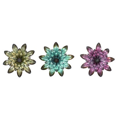 Transpac Metal Spring Flower Wall Art Set of 3