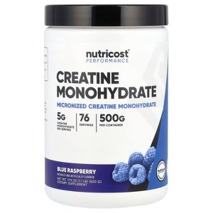 Nutricost Creatine Monohydrate, Blue Raspberry, 17.9 oz (500 g) - 1 of 2