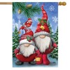 Briarwood Lane Winter Gnomes Christmas House Flag Humor Santa Hat - 2 of 4