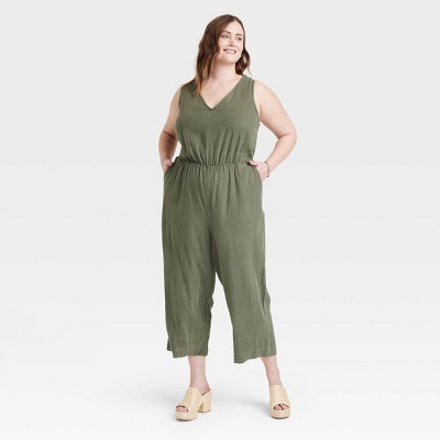 Motivere sandsynlighed vandtæt Women's Sleeveless Jumpsuit - Universal Thread™ Olive Green 4x : Target