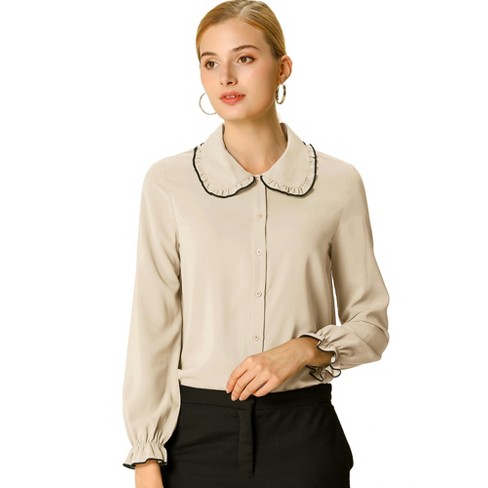 Women's long sleeve store peter pan collar shirt