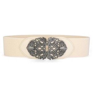INSPIRE CHIC Women's Wide Elastic Vintage High Stretchy Buckle Waist Belt - 1 of 4