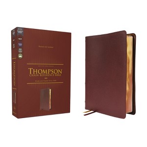 Nkjv, Thompson Chain-Reference Bible, Genuine Leather, Calfskin, Burgundy, Red Letter, Comfort Print - by  Zondervan (Leather Bound) - 1 of 1