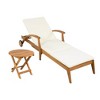 Outdoor Chaise Lounge with Side Table Set, Adjustable Outdoor Chaise Lounge Chair with 4 Positions, Patio Chaise Lounge Chair with Cushion-Koiai - 3 of 4