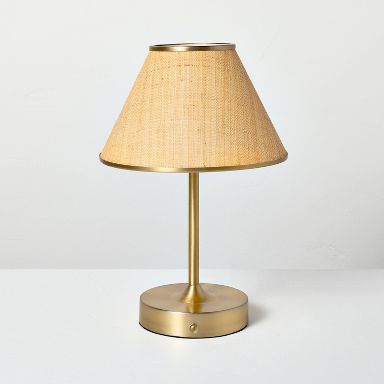 Woven Portable Table Lamp Brass (Includes LED Light Bulb) - Hearth & Hand™ with Magnolia