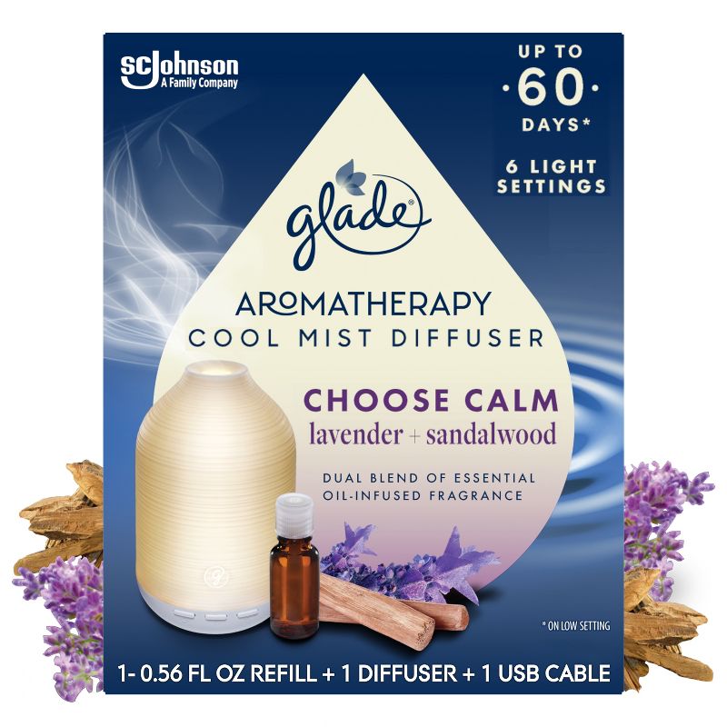 Glade Aromatherapy Cool Mist Diffuser Air Freshener - Choose Calm - 0.56 fl oz, 1 of 24