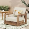 Christopher Knight Home Andrae Outdoor Acacia Wood Club Chairs with Cushions - 2 of 4