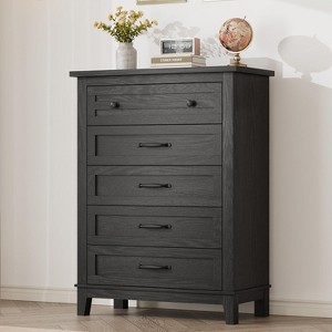 Acekool 5-Drawer Tall Dresser, Vertical Storage Chest, 41.3" Modern Wooden Dresser, for Bedroom Living Room Entryway - 1 of 4