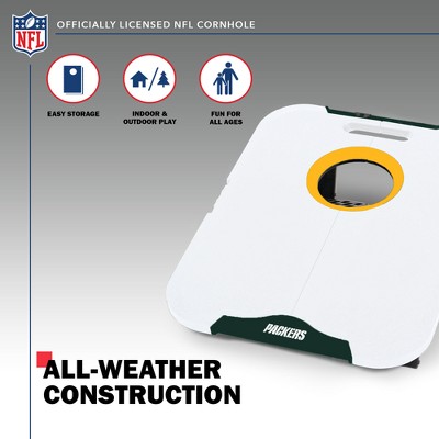 NFL Green Bay Packers All-Weather Travel Cornhole Set with Bean Bags