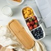 Aoibox 3-Compartment Condiment Tray with Wooden Serving Tray, Perfect for Snacks,Charcuterie,Chips,Candy, 10-inch Chip and Dip Serving Set for Parties - 4 of 4