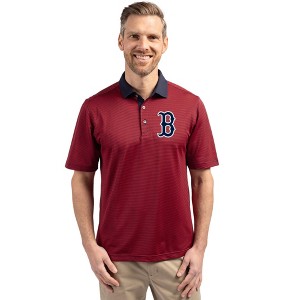 Boston Red Sox Cutter & Buck Virtue Eco Pique Micro Stripe Recycled Mens Big & Tall Polo - 1 of 1
