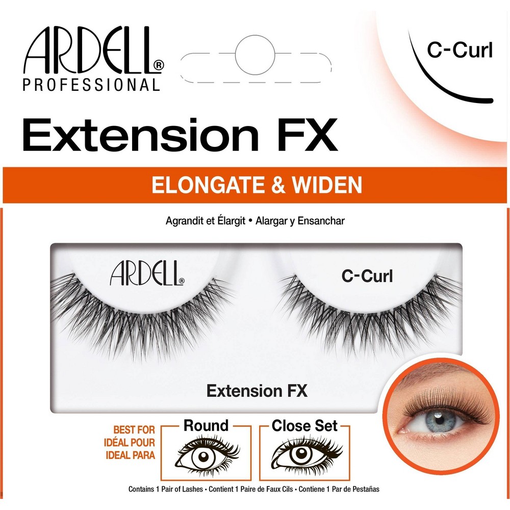 Ardell Professionals Extension FX C Curl False Eye Lashes to Elongate & Widen Eyes 1 ea