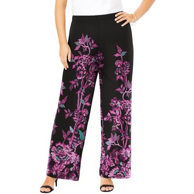 Roaman's Ultrasmooth Fabric Wide-Leg Pant