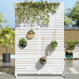 Dovelina Outdoor Freestanding Metal Privacy Screen Decorative Garden Fence - 1 of 4