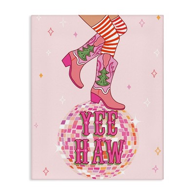 Stupell Industries Yeehaw Christmas Cowboy Canvas Wall Art