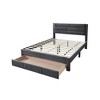 Royal Hampton Queen Size Bed w Storage Drawer, Dark Gray Corduroy Upholstery - 3 of 4
