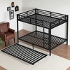 Mshliw Full Over Full Metal Bunk Bed with Twin Trundle, Heavy-Duty Frame, Guardrail Safety, Noise-Free Design, Space-Saving Bed for Kids or Guests - 4 of 4
