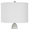 Uttermost Levadia Matte White Table Lamp – Ceramic with Brushed Gray Details & Crystal Foot, 15"x15"x31.5" - 3 of 4