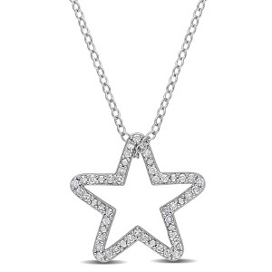 EVERLY JEWELRY | Sterling Silver 1/5 CT TDW Diamond Star Pendant with Chain - 1 of 4