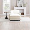 Corduroy Single Sofa with Footstool and Pillow, Deep Seat Lounge Chair for Living Room, Bedroom, Club - 2 of 4
