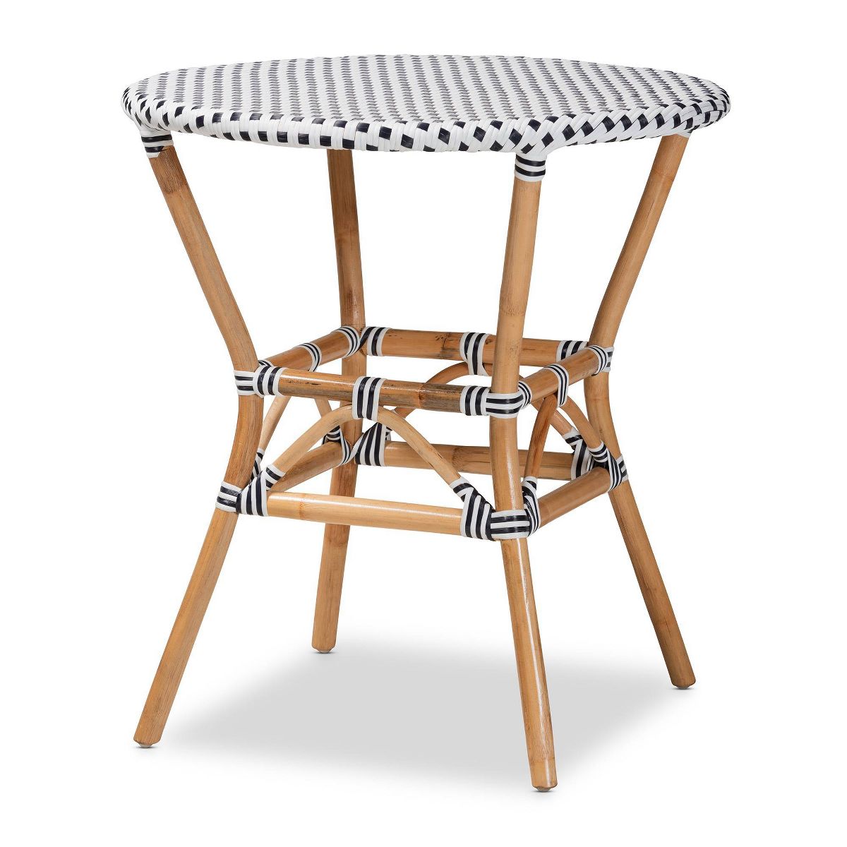 Tavor Weave and Rattan Dining Table Natural/Brown - bali & pari: Bohemian Style, 4-Seater, No Assembly Required