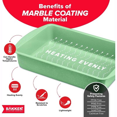 6-Piece Green Marble Nonstick Carbon Steel Bakeware Set
