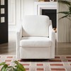 Swivel Accent Chair - Mid Century Modern Chair with Track Arms, 360° Swivel Upholstered Barrel Chair Single Sofa Chair Arm Chair Reading Chair - 2 of 4