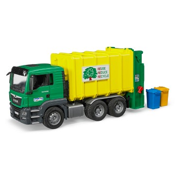 bruder toys man side loading garbage truck