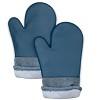 Home Mart Goods Blue Heat Resistant Thick Soft Quilted Lining Kitchen Oven Glove Mitts With Silicone - 3 of 3