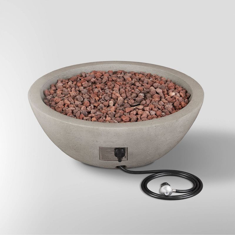 Riverside Round Fire Bowl with Natural Gas Kit Gray - Real Flame, 4 of 7