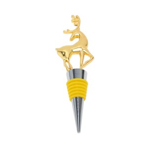 Unique Bargains Wine Stoppers Christmas Deer-Design Zinc Alloy TPE 5.04"x1.50"x0.79" 1 Pc - 1 of 3