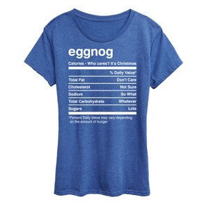 Women's - Instant Message - Eggnog Nutrition Christmas Short Sleeve Graphic T-Shirt - 1 of 4
