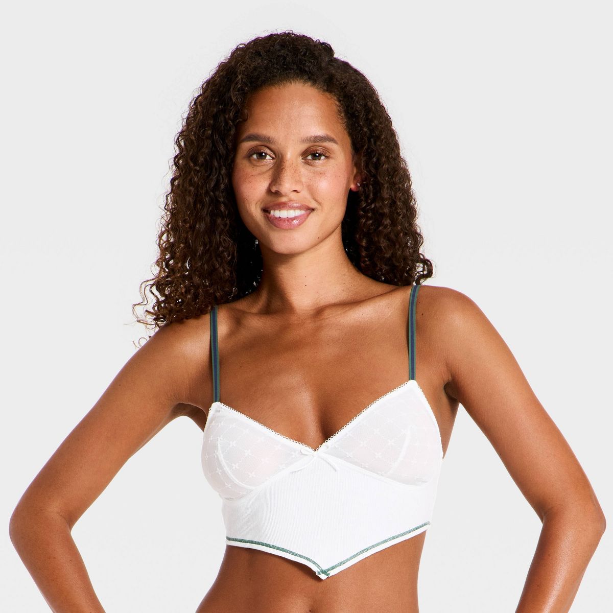 Women's Mesh Handkerchief Bralette - Wild Fable™ White