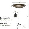 Good Directions 33" Beaded Copper Bird Bath & Garden Pole -  Aged Brass & Black - 3 of 4