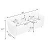 3-Seater Sofa for Living Room, Armrest Sofa with Spring Support and Metal Legs, Solid Wood Frame Sofa with Cotton-Linen Cushion-Coolbibila - 4 of 4