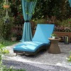 Patio Wicker Chaise Lounge Chair, Outdoor PE Rattan Sun lounger with Adjustable Backrest and 2 Wheels - 2 of 4