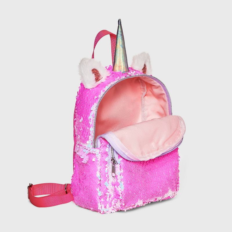 Kids&#39; 7&#34; Unicorn Flip Sequin Mini Backpack - Cat &#38; Jack&#8482; Pink, 4 of 7