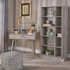 2pc Ellison Mid Century Modern Home Office Set Gray: Storage Bookcase, Cable Management - Christopher Knight Home - 2 of 4