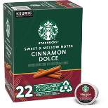 Starbucks Keurig K-Cup Light Roast Coffee Pods—Cinnamon Dolce Flavored Coffee—Naturally Flavored—100% Arabica—1 box (22 pods)