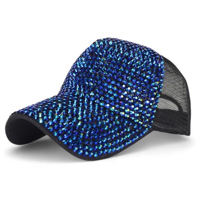 Alilang Sparkling Rhinestone Mesh Baseball Cap for a Glamorous Look